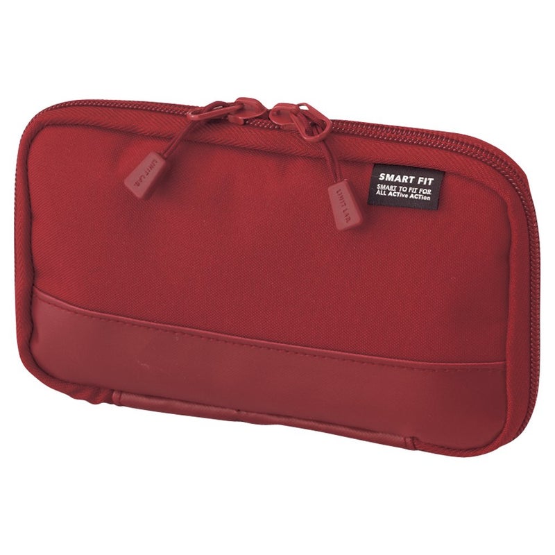 LIHIT LAB Compact Pen Case (Pencil Case), Water & Stain Repellent,3.5" x 6.5'', Red (A7687-3) - Image 1
